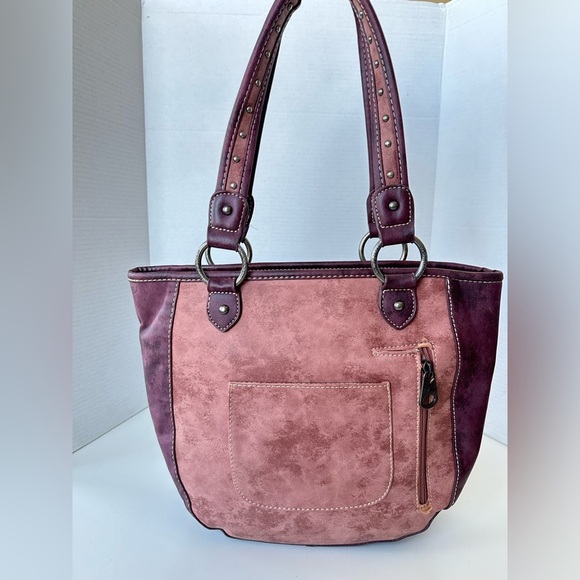 Montana West Studded Tooled Shoulder Bag Concealed purse - Picture 5 of 8